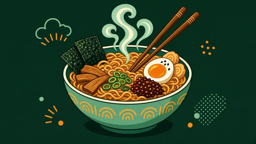 Illustration of a ramen bowl